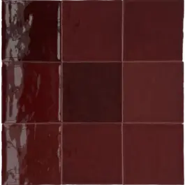 Revoir Paris Atelier Bordeaux Rood Glossy 10x10 cm Hoge Kwaliteit