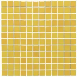 Tijdelijk Beschikbaar The Mosaic Factory Barcelona Flamed Yellow Glossy 2,3x2,3 cm
