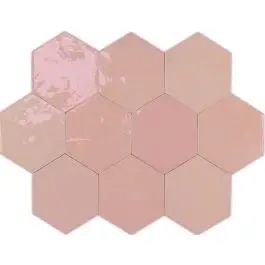 Gereduceerde Prijs Wow Zellige Hexa Pink 10,8x12,4 cm