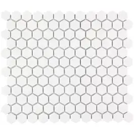 Laatste Kans The Mosaic Factory Barcelona White Mat Hexagon 2,3x2,6 cm
