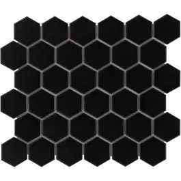 The Mosaic Factory Barcelona Black Mat Hexagon 5,1x5,9 cm Superprijs