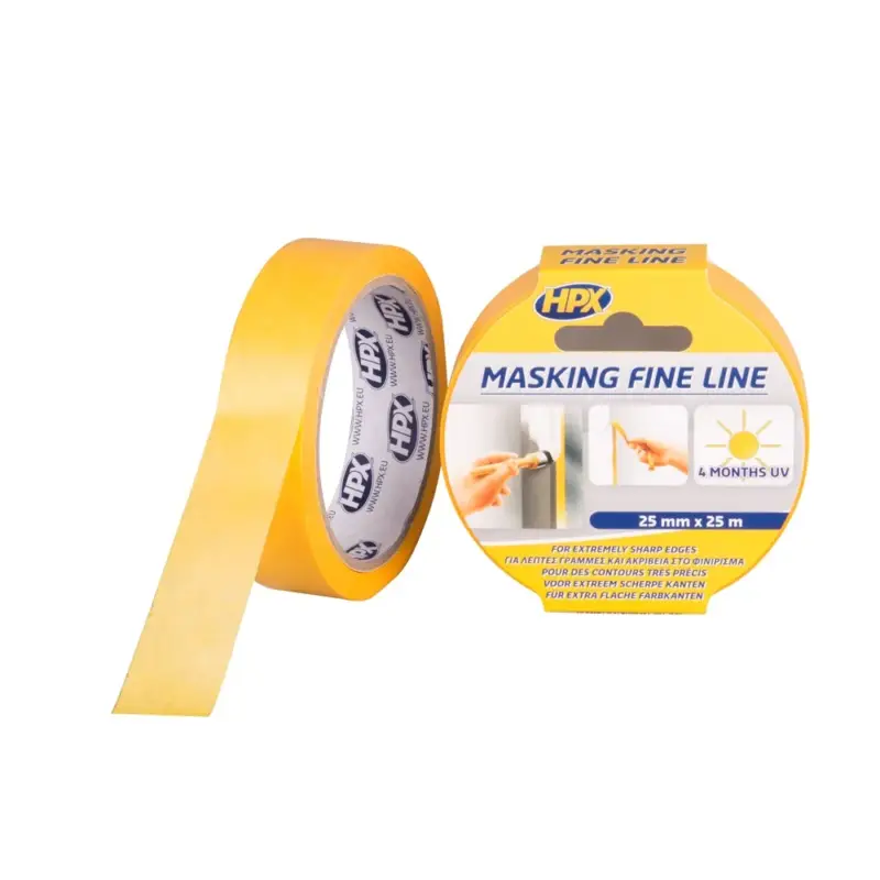 HPX Tapes Masking Tape 4400 Oranje 25 mtr-Per Stuk - 25 MM Laatste Versie