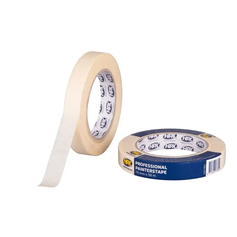 Koop Online HPX Tapes Masking Tape 60°C Cremewit 50 mtr-Per Stuk - 19 MM