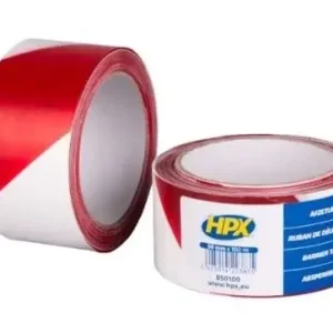 Lage Prijs HPX Tapes Afzetlint Wit/Rood 100 mtr-1 ST - 50 mm