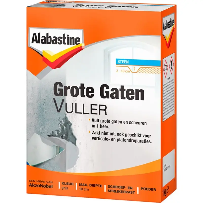 Betrouwbaar Alabastine Grote Gaten Vuller Poeder-1 KG - Grijs
