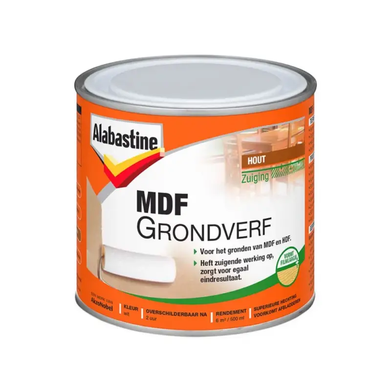 Alabastine MDF 2in1 Grondverf-500 ML - Wit Aanbieding