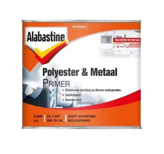 Alabastine Polyester & Metaal Primer Grijs-250 GR Fabrieksprijs