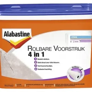 Goedkoop Alabastine Rolbare Voorstrijk 4 In 1-5 LTR - Wit