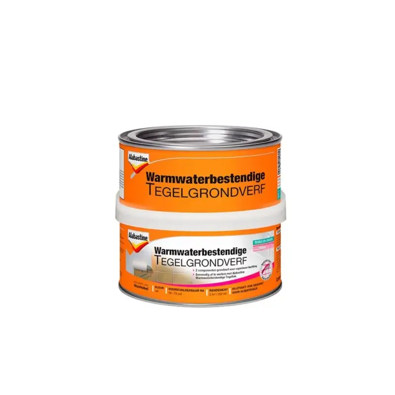 Alabastine Warmwaterbestendige Tegelgrondverf-250 ML - Wit Gratis Retour