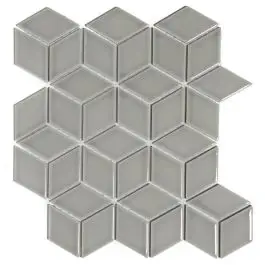 Finale Uitverkoop The Mosaic Factory Paris 3D Kubus Light Grey Glossy