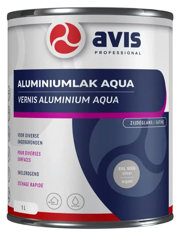 Premium Avis Aluminiumlak Aqua-1 LTR - RAL 9006
