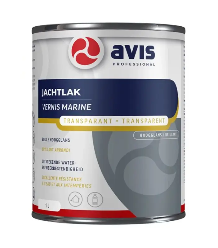 Gecertificeerd Avis Jachtlak Blank Hoogglans-1 LTR