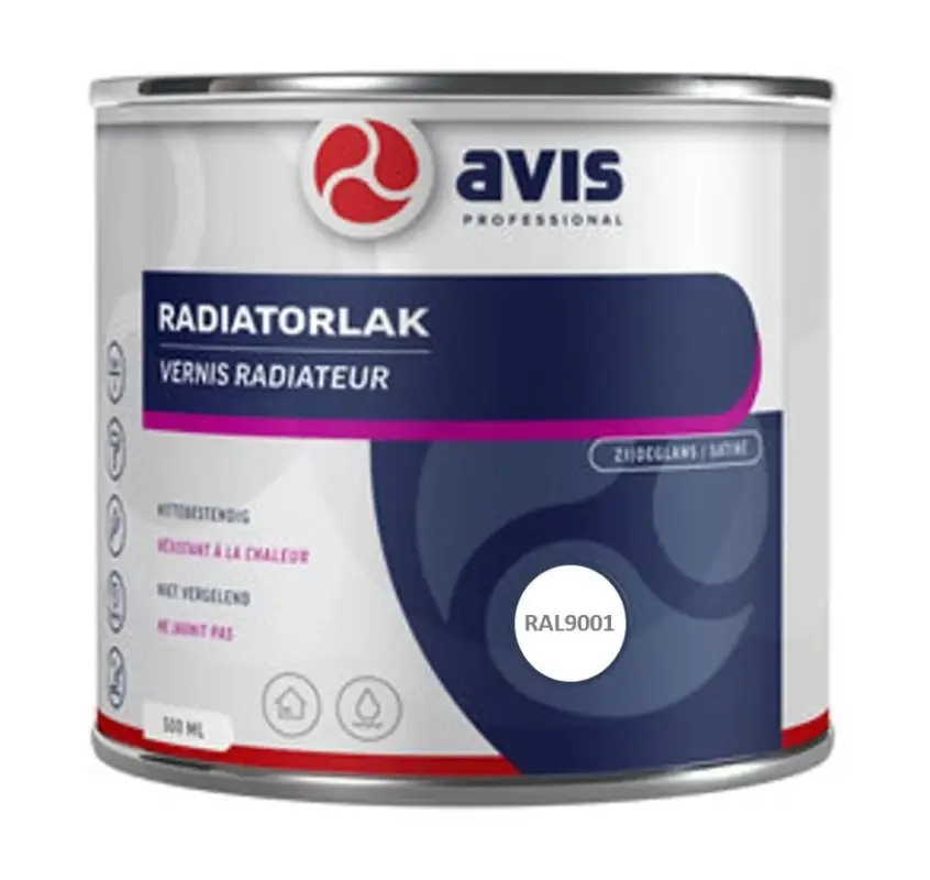 Avis Radiatorlak Cremewit RAL 9001-500 ML Bestel Nu