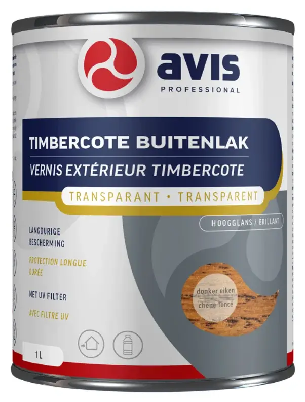 Direct Beschikbaar Avis Timbercote Buitenlak Hoogglans Donker Eiken-1 LTR
