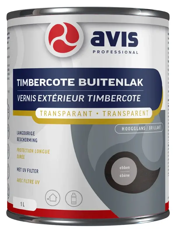 Rechtstreeks Van De Fabrikant Avis Timbercote Buitenlak Hoogglans Ebben-1 LTR