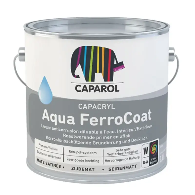 Caparol Capacryl Aqua Ferrocoat | Zijdemat Eén-pot-systeem-1 LTR - Wit Laatste Kans