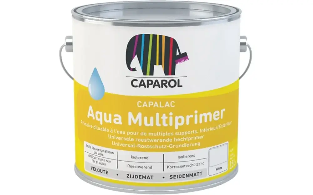 Caparol Capacryl Aqua Multiprimer | Grondverf Binnen & Buiten-2,5 LTR - Wit Meest Verkocht