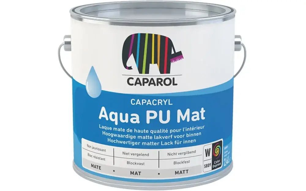 Caparol Capacryl Aqua PU Mat | Matte Lakverf Binnen-1 LTR - Wit Gratis Retour