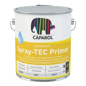 Korting Caparol Capacryl Spray-TEC Primer | Verspuitbare Grondverf Binnen & Buiten-5 LTR - Wit