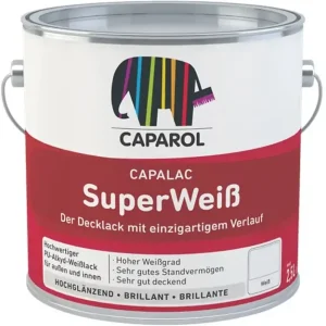 Superprijs Caparol Capalac Superweiss | Hoogglans Lakverf Buiten-1 LTR - Wit