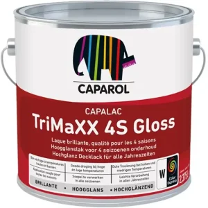 Gereduceerde Prijs Caparol Capalac Trimaxx 4S Gloss | Hoogglans Lakverf Buiten-1 LTR - Wit