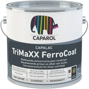 Caparol Capalac Trimaxx Ferrocoat | Zijdeglans Grondverf en Lakverf Buiten-1 LTR - Wit Korting