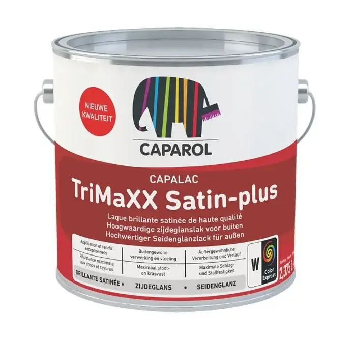 Flitsaanbieding Caparol Capalac Trimaxx Satin-plus | Zijdeglans Lakverf Buiten-1 LTR - Wit