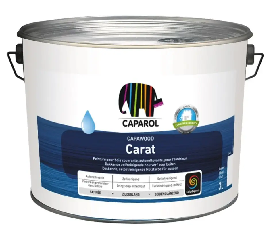 Caparol Capawood Carat | Zijdeglans Houtverf Buiten-1 LTR - Wit Snelle Levering