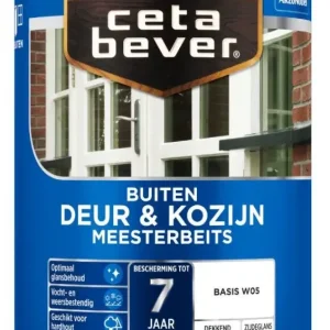 CetaBever Meesterbeits Deur & Kozijn Dekkend-1 LTR - Wit Hete Deal
