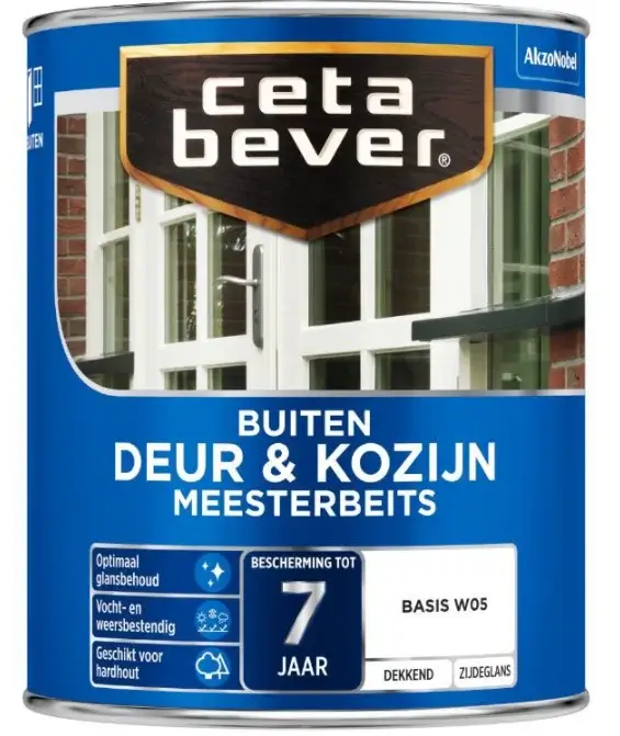 CetaBever Meesterbeits Deur & Kozijn Dekkend-1 LTR - Wit Hete Deal
