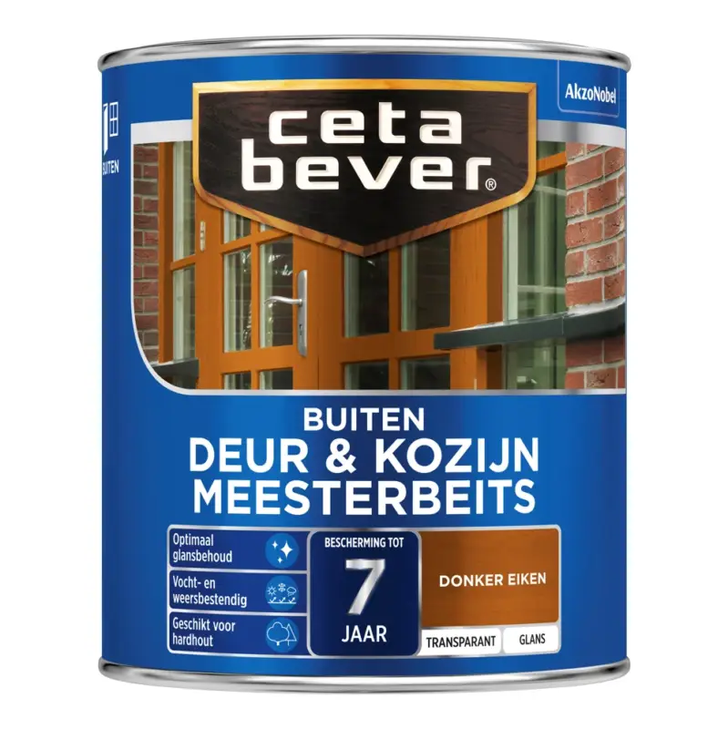 Seizoensaanbieding CetaBever Meesterbeits Deur & Kozijn Glans 009 Donker Eiken Transparant-750 ML