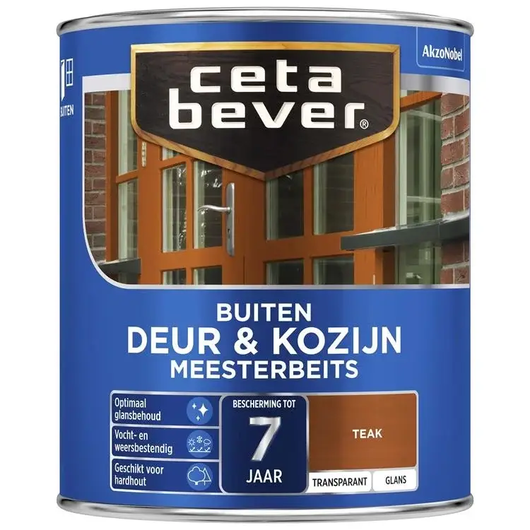Gecertificeerd CetaBever Meesterbeits Deur & Kozijn Glans 085 Teak Transparant-750 ML