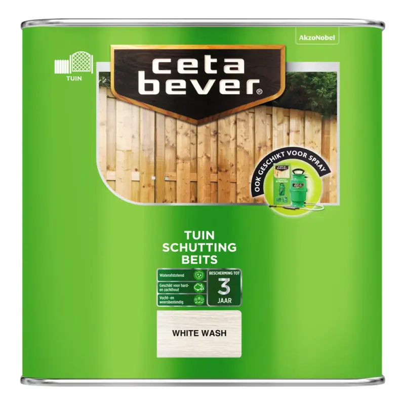 CetaBever Schuttingbeits White Wash Transparant-2,5 LTR Beperkt Aanbod