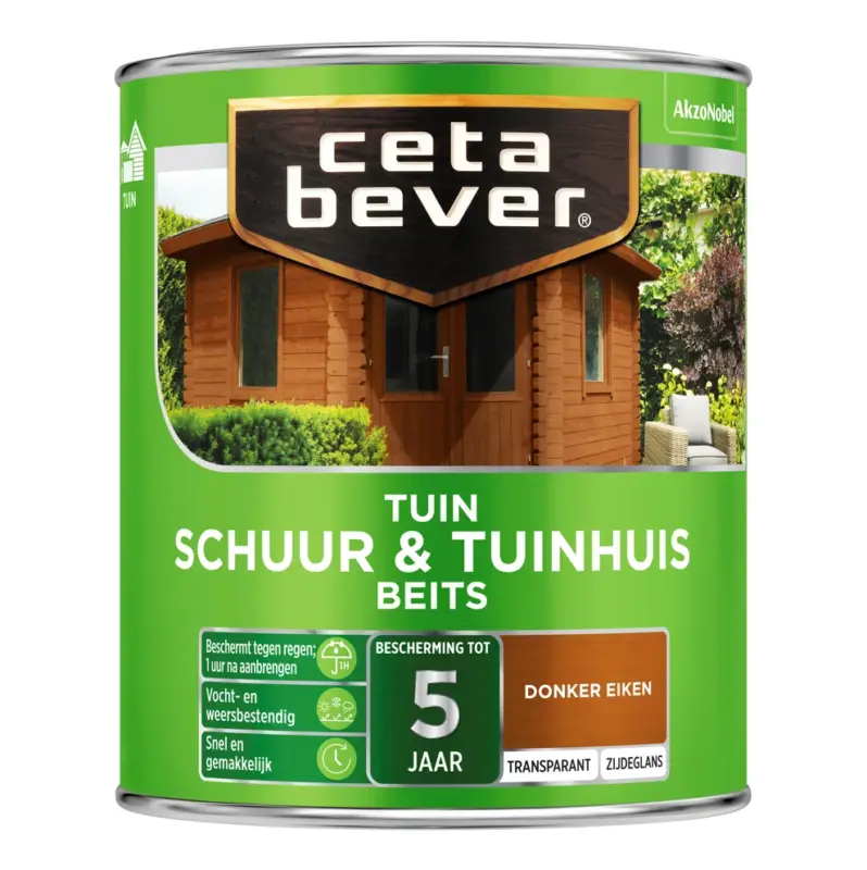 Gratis Retour CetaBever Schuur & Tuinhuis Beits 009 Donker Eiken Transparant-750 ML