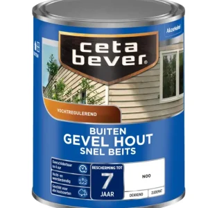 CetaBever Gevel Hout Snel Beits-1 LTR - Wit Weekendaanbieding