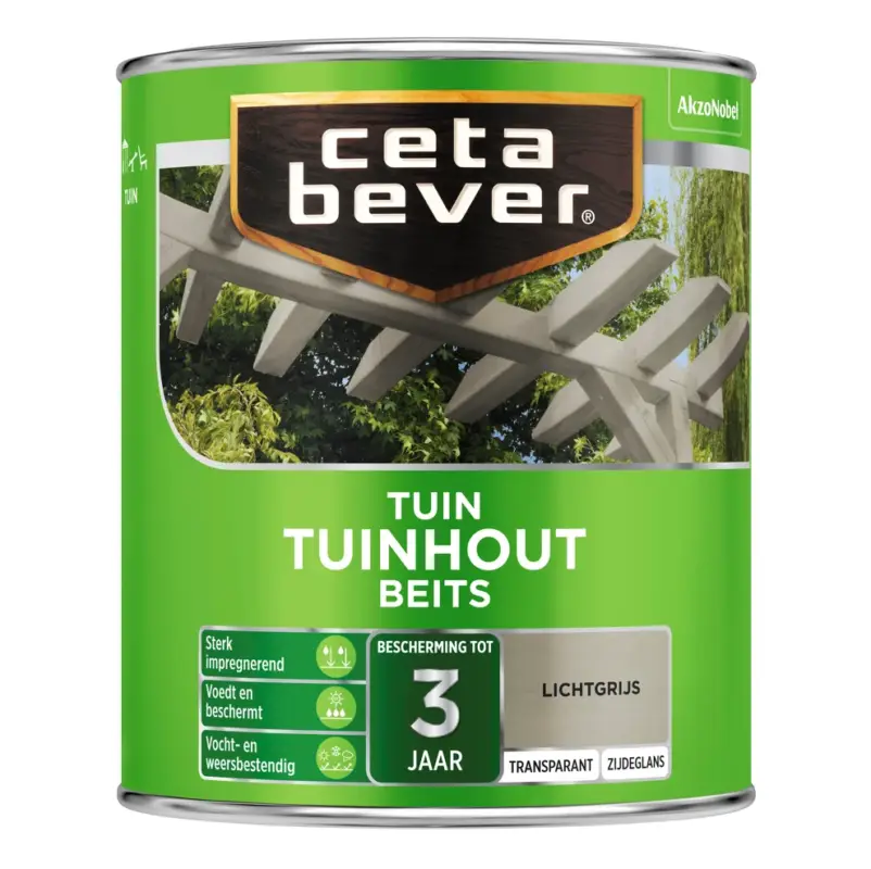 CetaBever Tuinhout Beits 032 Licht Grijs Transparant-750 ML Merkproduct