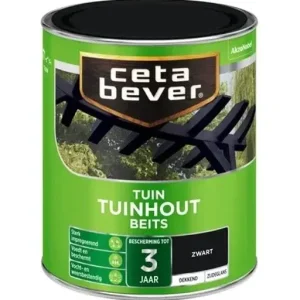 CetaBever Tuinhout Beits 250 Zwart Dekkend-750 ML Uitverkoop
