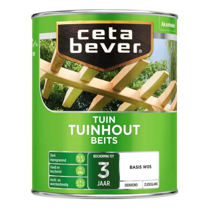 CetaBever Tuinhout Beits Dekkend-1 LTR - Wit Rechtstreeks Van De Fabrikant