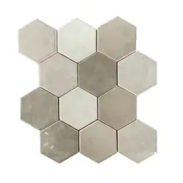 Shop Nu Terre d'Azur Hexagonale Mosaic Taupe Mix 28x30 cm