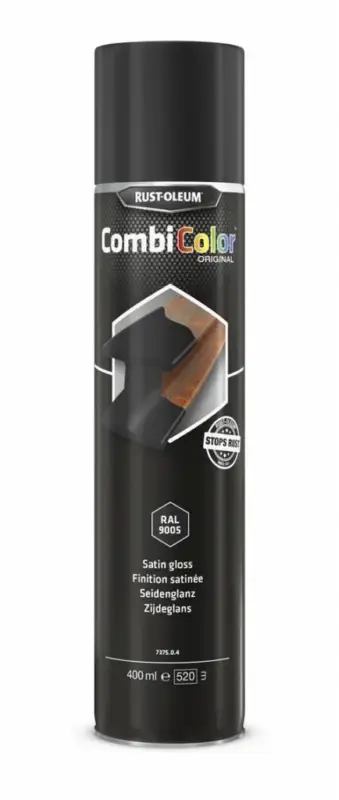 Bestseller Rust-Oleum Combicolor 7375 Zijdeglans Zwart RAL9005 Spuitbus-400 ML