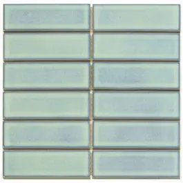Bestseller The Mosaic Factory Barcelona Rechthoek Turquoise Glanzend 4,5x14,5 cm