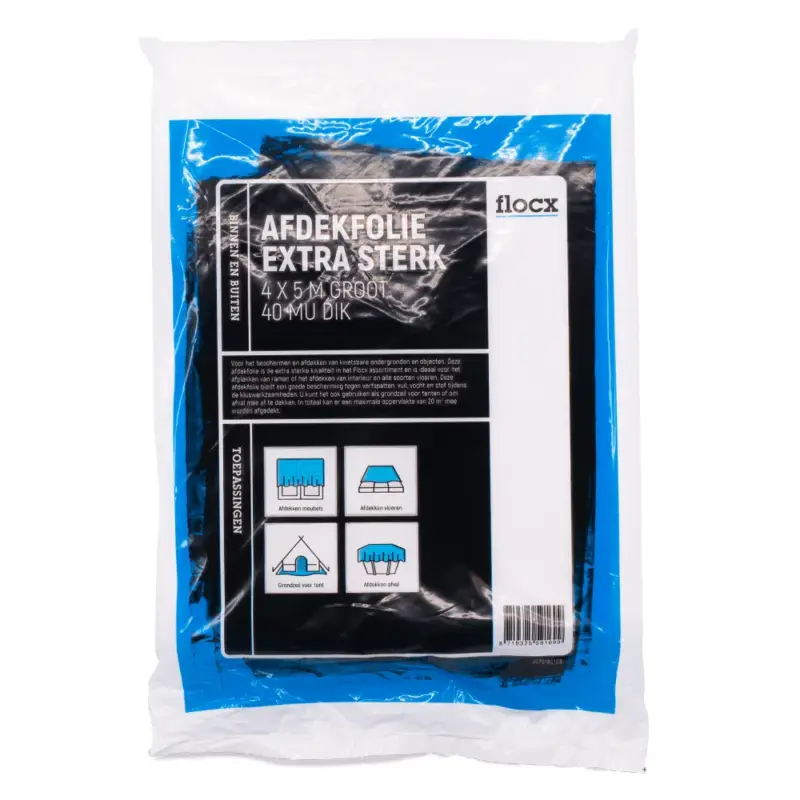 Seizoensaanbieding Flocx Afdekfolie Extra Sterk-4mtr x 5 mtr
