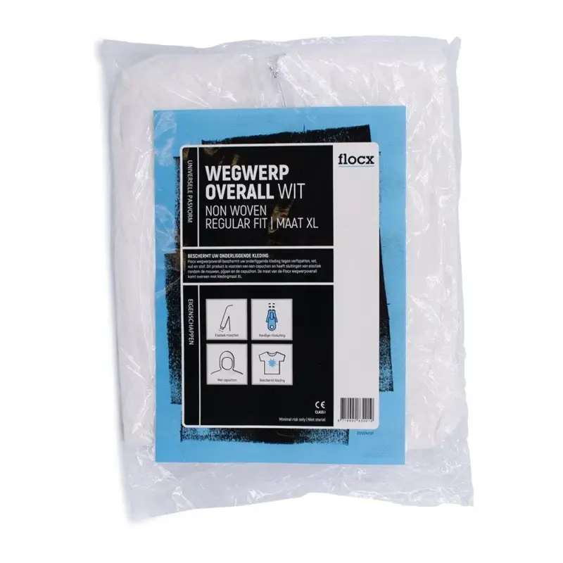 Superprijs Flocx Wegwerpoverall Wit-Maat XL