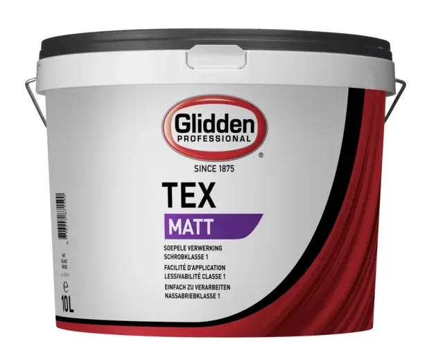 Glidden Tex Matt | Matte Muurverf en Plafondverf-10 LTR - Wit Aanbieding