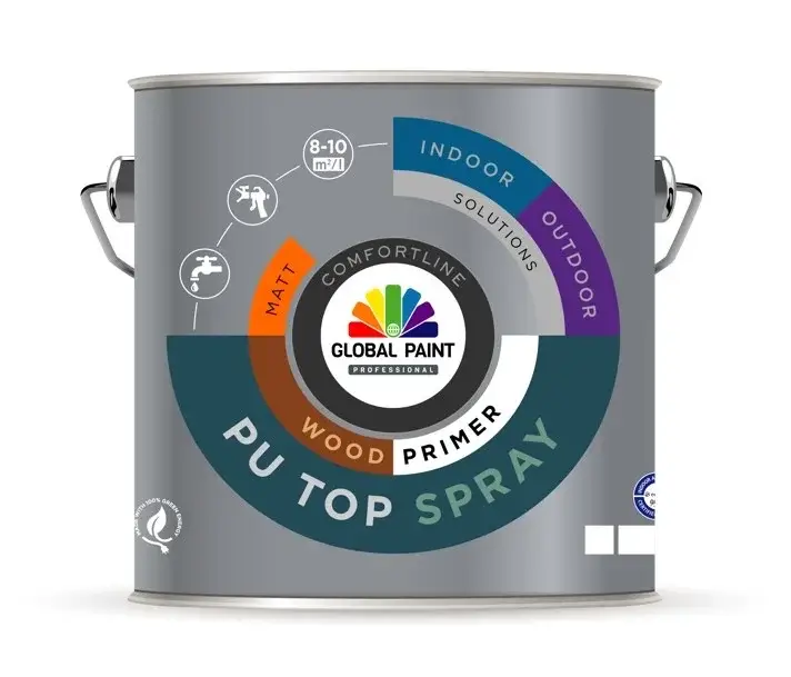 Beste Prijs Global Paint PU Top Spray Woodprimer | Verspuitbare Grondverf Binnen-2,5 LTR - RAL 9010