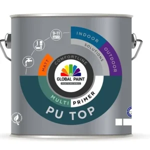 Global Paint PU Top Multiprimer | Grondverf Binnen & Buiten-2,5 LTR - Wit Express Levering