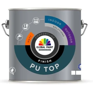 Betrouwbaar Global Paint PU Top Finish Matt | Matte Lakverf Binnen & Buiten-500 ML - Wit