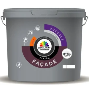 Global Paint Facade Finish Matt | Matte Gevelverf-1 LTR - Wit Goedkoop