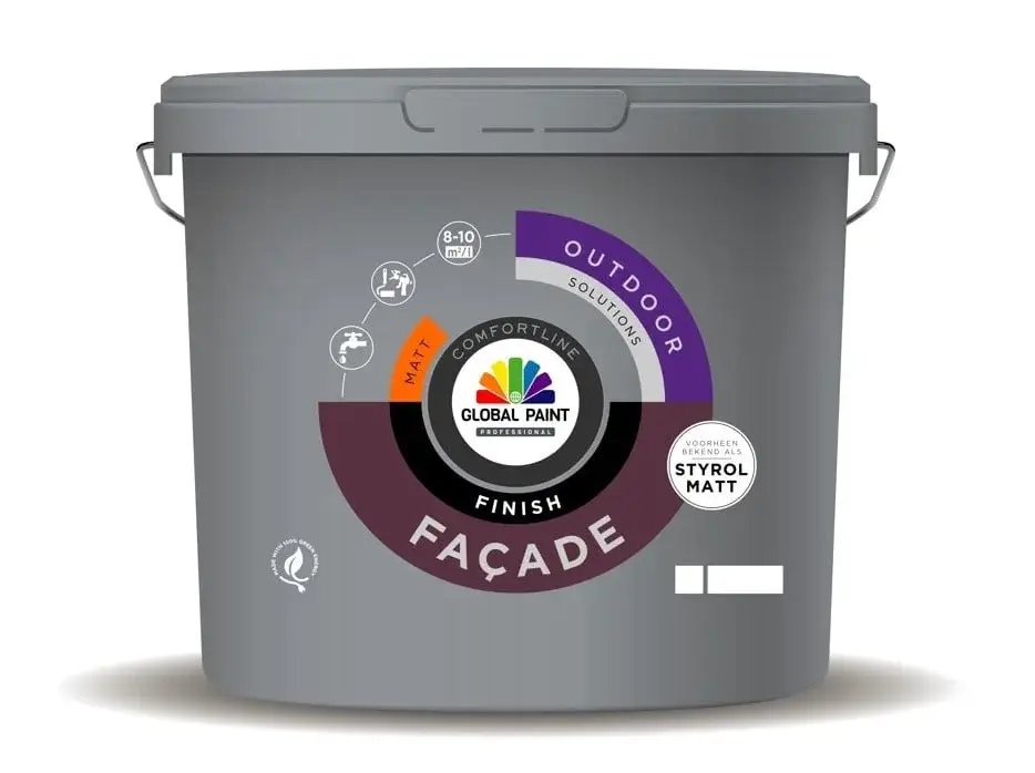 Global Paint Facade Finish Matt | Matte Gevelverf-1 LTR - Wit Goedkoop