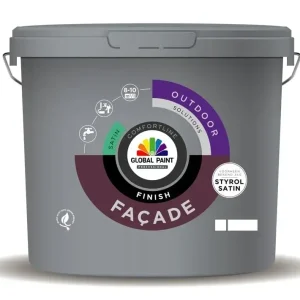 Express Levering Global Paint Facade Finish Satin | Zijdeglans Gevelverf-1 LTR - Wit
